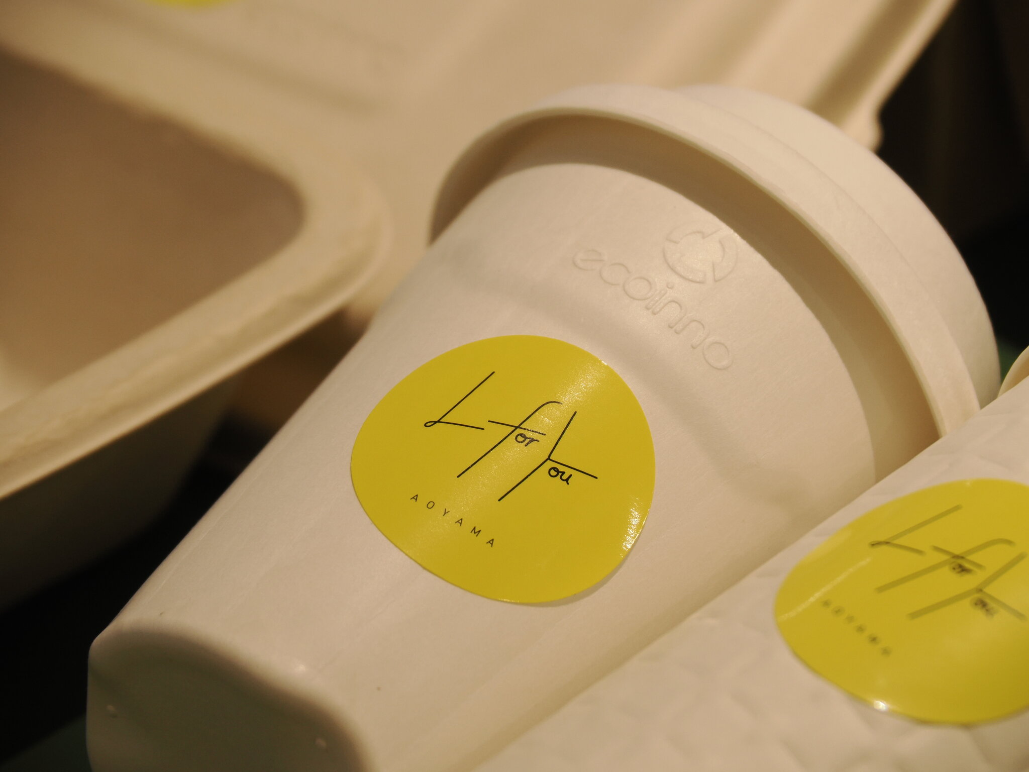 L for Youロゴ入りバガス容器