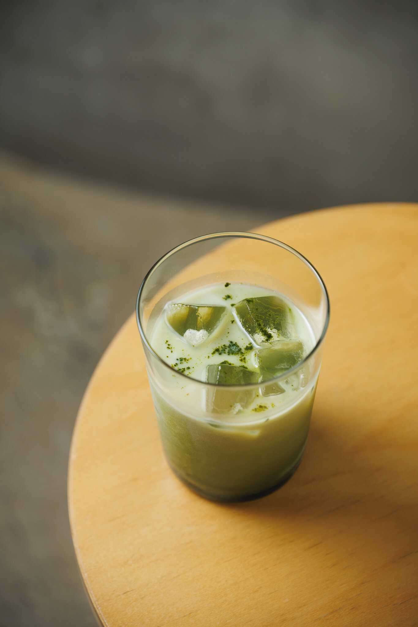 Whisking matcha